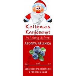 Áfonya karácsonyi pálinka címke - "Santa" 