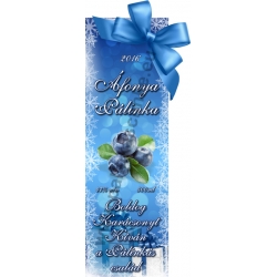 Áfonya karácsonyi pálinka címke - "Xmas blue" 