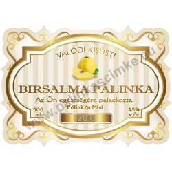 Birsalma pálinka címke - "Golden Age"