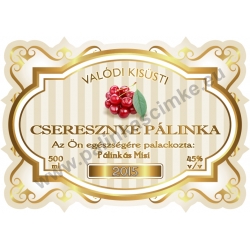 Cseresznye pálinka címke - "Golden Age"