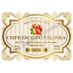 Csipkebogyó pálinka címke - "Golden Age"