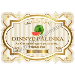 Dinnye pálinka címke - "Golden Age"