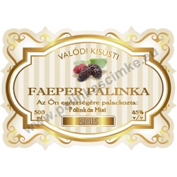 Faeper pálinka címke - "Golden Age"