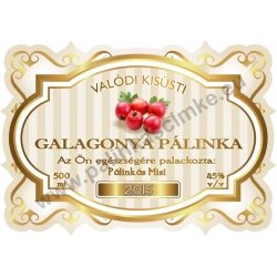 Galagonya pálinka címke - "Golden Age"