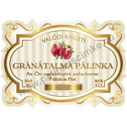 Gránátalma pálinka címke - "Golden Age"