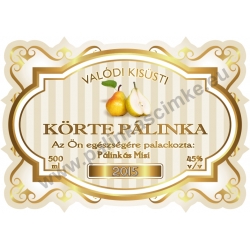 Körte pálinka címke - "Golden Age"