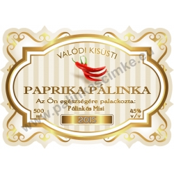 Paprika pálinka címke - "Golden Age"