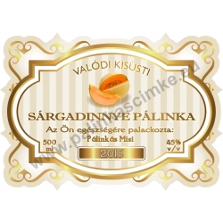 Sárga dinnye pálinka címke - "Golden Age"