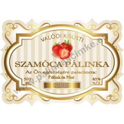 Szamóca pálinka címke - "Golden Age"