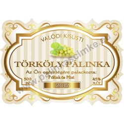 Törköly fehér pálinka címke - "Golden Age"