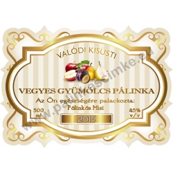 Vegyesgyümölcs pálinka címke - "Golden Age"