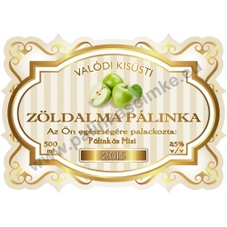 Zöld alma pálinka címke - "Golden Age"