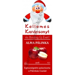 Alma karácsonyi pálinka címke - "Santa"