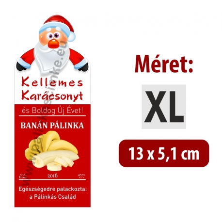 Banán karácsonyi pálinka címke - "Santa"