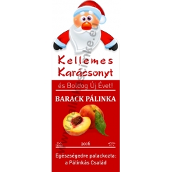 Barack karácsonyi pálinka címke - "Santa"