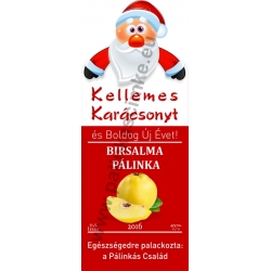 Birsalma karácsonyi pálinka címke - "Santa"