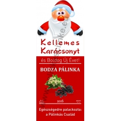 Bodza karácsonyi pálinka címke - "Santa"