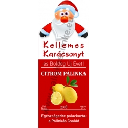 Citrom karácsonyi pálinka címke - "Santa"