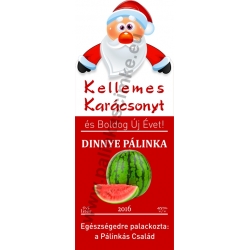 Dinnye karácsonyi pálinka címke - "Santa"