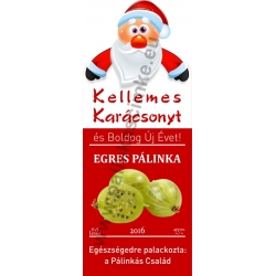 Egres karácsonyi pálinka címke - "Santa"