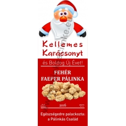 Faeper fehér karácsonyi pálinka címke - "Santa"