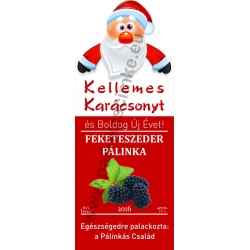 Feketeszeder karácsonyi pálinka címke - "Santa"