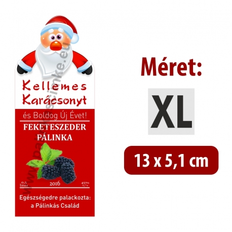 Feketeszeder karácsonyi pálinka címke - "Santa"