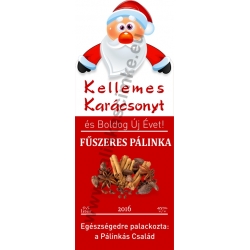 Fűszeres karácsonyi pálinka címke - "Santa"