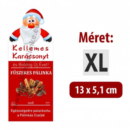 Fűszeres karácsonyi pálinka címke - "Santa"