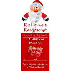 Galagonya karácsonyi pálinka címke - "Santa"