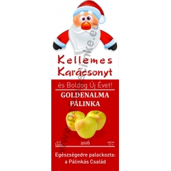 Golden alma karácsonyi pálinka címke - "Santa"