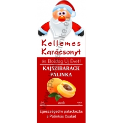 Kajszibarack karácsonyi pálinka címke - "Santa"