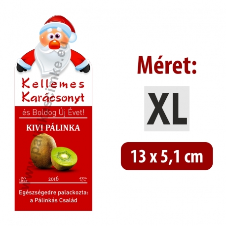 Kivi karácsonyi pálinka címke - "Santa"