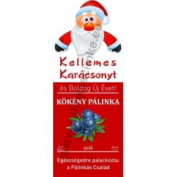 Kökény karácsonyi pálinka címke - "Santa"