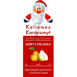 Körte karácsonyi pálinka címke - "Santa"