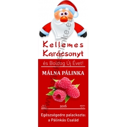 Málna karácsonyi pálinka címke - "Santa"