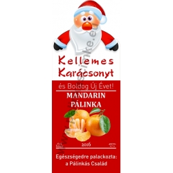 Mandarin karácsonyi pálinka címke - "Santa"