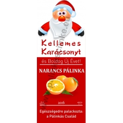 Narancs karácsonyi pálinka címke - "Santa"