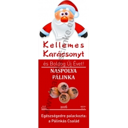 Naspolya karácsonyi pálinka címke - "Santa"