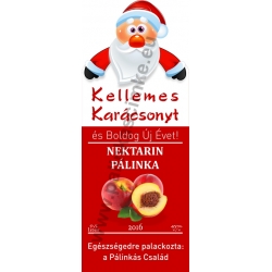 Nektarin karácsonyi pálinka címke - "Santa"