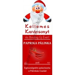 Paprika karácsonyi pálinka címke - "Santa"