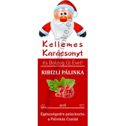 Ribizli karácsonyi pálinka címke - "Santa"