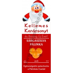 Sárga szilva karácsonyi pálinka címke - "Santa"