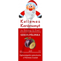 Szilva karácsonyi pálinka címke - "Santa"