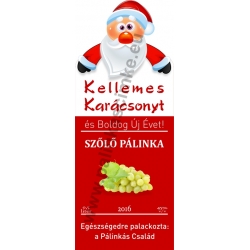 Szőlő fehér karácsonyi pálinka címke - "Santa"