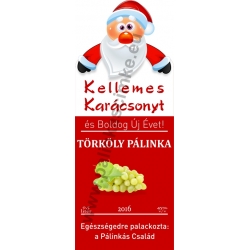 Törköly fehér karácsonyi pálinka címke - "Santa"