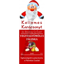 Vegyesgyümölcs karácsonyi pálinka címke - "Santa"