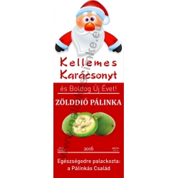 Zöld dió karácsonyi pálinka címke - "Santa"