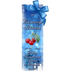 Cseresznye karácsonyi pálinka címke - "Xmas blue"