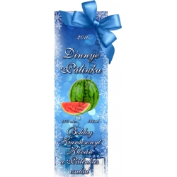 Dinnye karácsonyi pálinka címke - "Xmas blue"